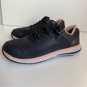 Timberland PRO Anti-Fatigue Black and Salmon Safety Work Shoes Comp. Toe